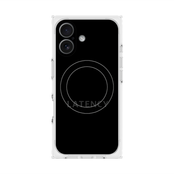 プレミアムスクエアケース with MagSafe［ LATENCY - Logotype - Black ］
