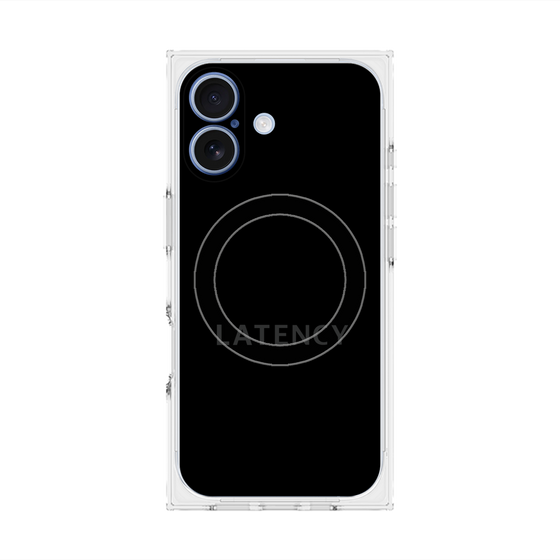 プレミアムスクエアケース with MagSafe［ LATENCY - Logotype - Black ］