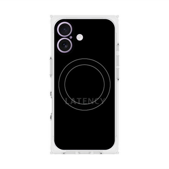 プレミアムスクエアケース with MagSafe［ LATENCY - Logotype - Black ］