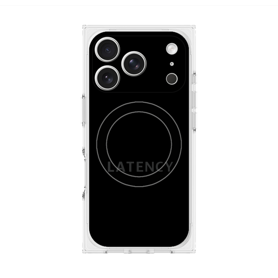 プレミアムスクエアケース with MagSafe［ LATENCY - Logotype - Black ］
