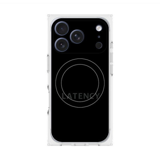 プレミアムスクエアケース with MagSafe［ LATENCY - Logotype - Black ］