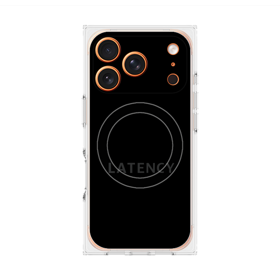 プレミアムスクエアケース with MagSafe［ LATENCY - Logotype - Black ］