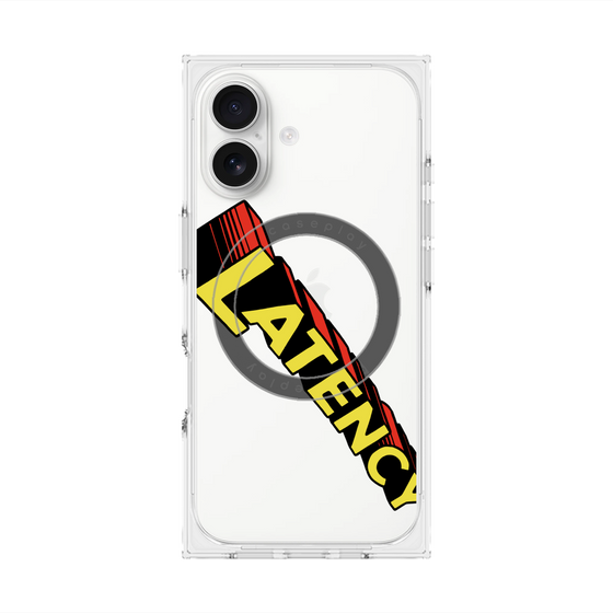 プレミアムスクエアケース with MagSafe［ LATENCY - Rock logo - Clear ］