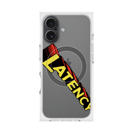 プレミアムスクエアケース with MagSafe［ LATENCY - Rock logo - Clear ］