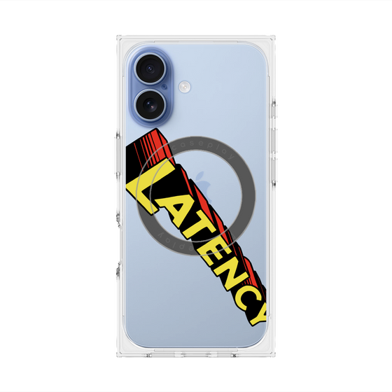 プレミアムスクエアケース with MagSafe［ LATENCY - Rock logo - Clear ］