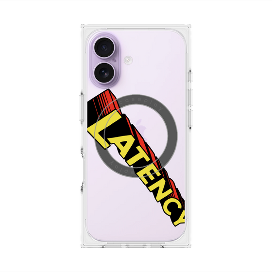 プレミアムスクエアケース with MagSafe［ LATENCY - Rock logo - Clear ］