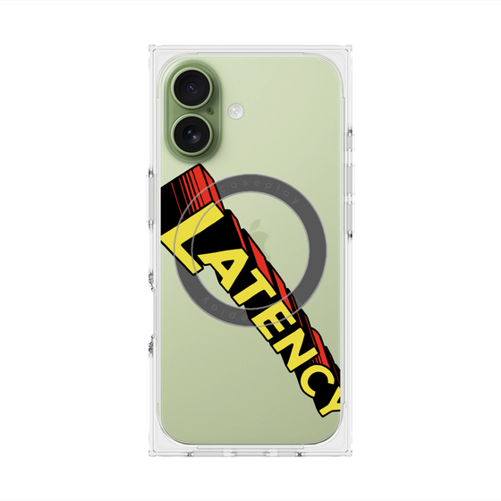 プレミアムスクエアケース with MagSafe［ LATENCY - Rock logo - Clear ］