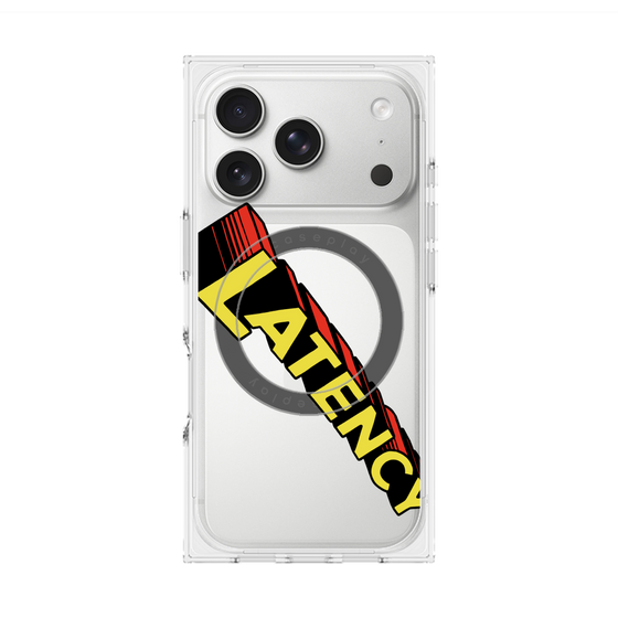 プレミアムスクエアケース with MagSafe［ LATENCY - Rock logo - Clear ］