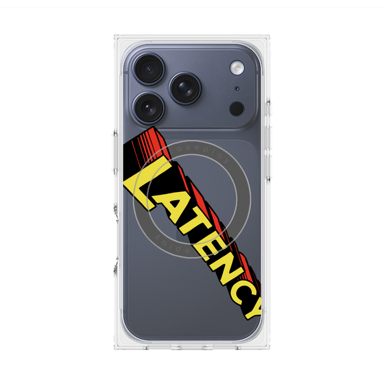 プレミアムスクエアケース with MagSafe［ LATENCY - Rock logo - Clear ］