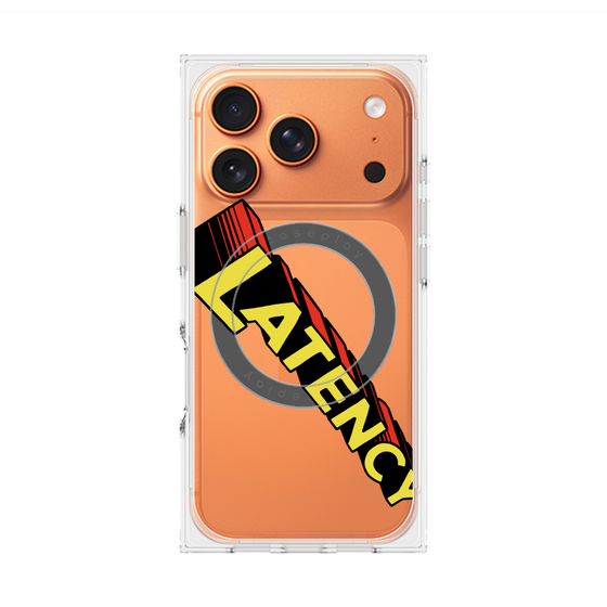 プレミアムスクエアケース with MagSafe［ LATENCY - Rock logo - Clear ］