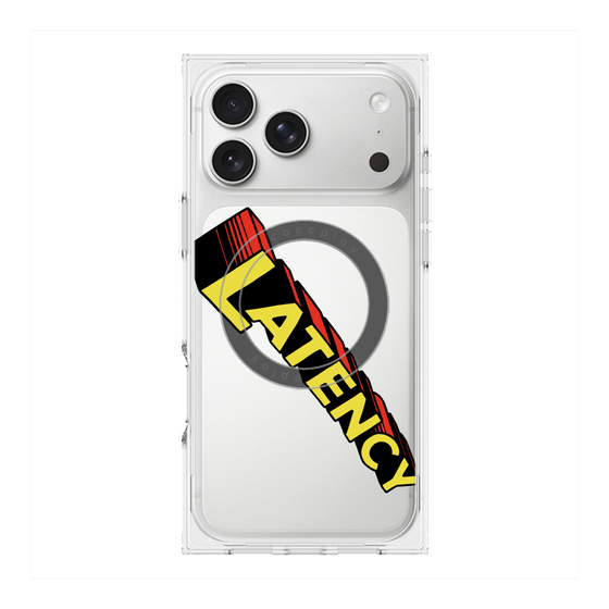 プレミアムスクエアケース with MagSafe［ LATENCY - Rock logo - Clear ］