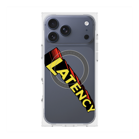 プレミアムスクエアケース with MagSafe［ LATENCY - Rock logo - Clear ］