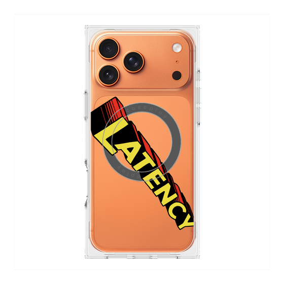 プレミアムスクエアケース with MagSafe［ LATENCY - Rock logo - Clear ］