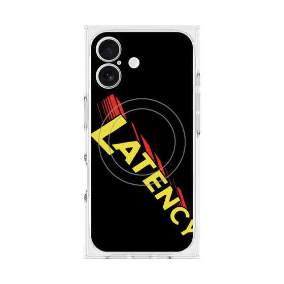 プレミアムスクエアケース with MagSafe［ LATENCY - Rock logo - Black ］