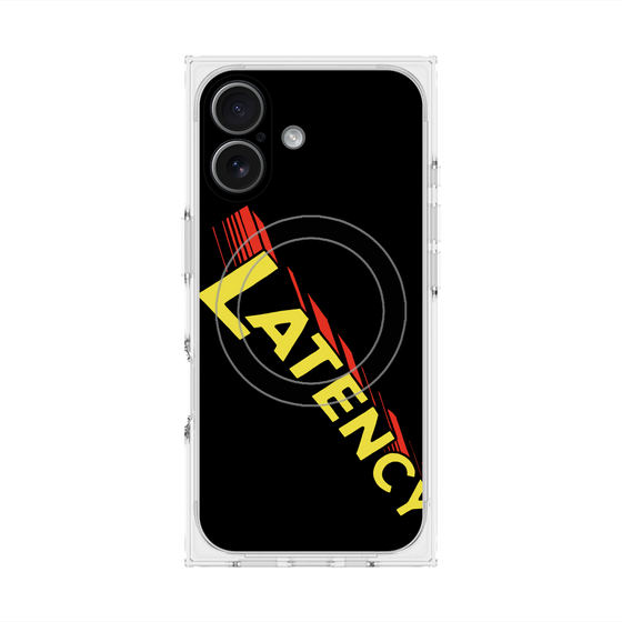 プレミアムスクエアケース with MagSafe［ LATENCY - Rock logo - Black ］