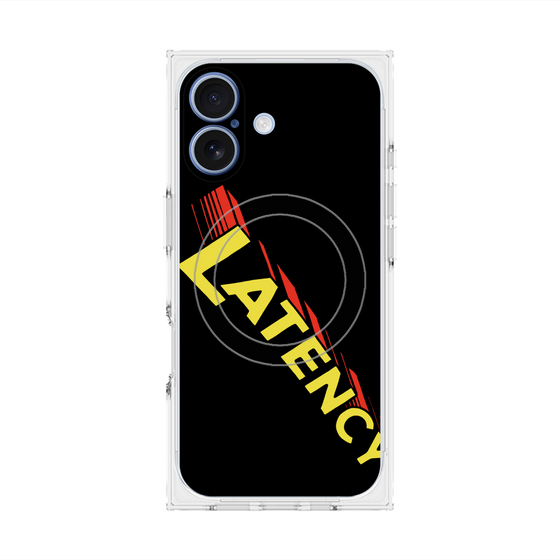 プレミアムスクエアケース with MagSafe［ LATENCY - Rock logo - Black ］