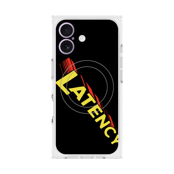 プレミアムスクエアケース with MagSafe［ LATENCY - Rock logo - Black ］