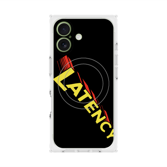 プレミアムスクエアケース with MagSafe［ LATENCY - Rock logo - Black ］
