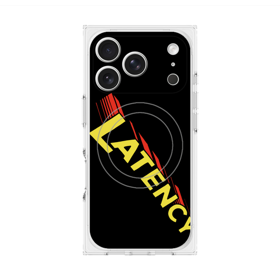 プレミアムスクエアケース with MagSafe［ LATENCY - Rock logo - Black ］