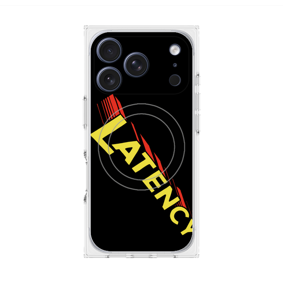 プレミアムスクエアケース with MagSafe［ LATENCY - Rock logo - Black ］