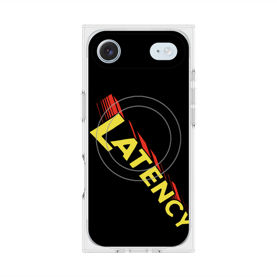 プレミアムスクエアケース with MagSafe［ LATENCY - Rock logo - Black ］