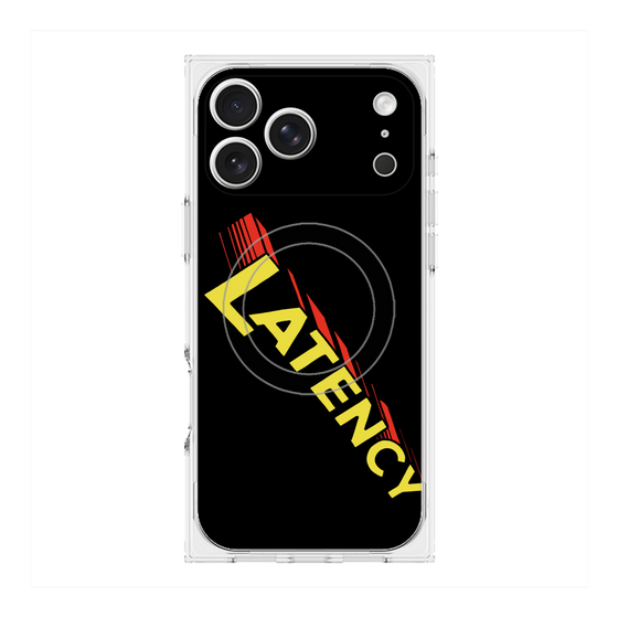プレミアムスクエアケース with MagSafe［ LATENCY - Rock logo - Black ］