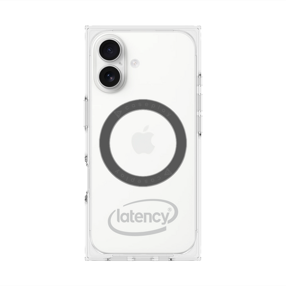 プレミアムスクエアケース with MagSafe［ LATENCY - Circle logo - Gray ］