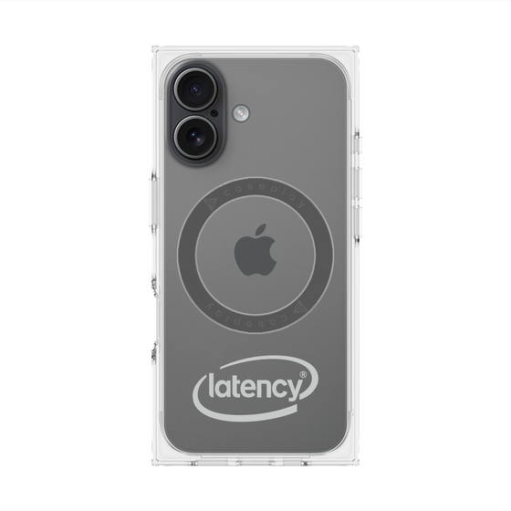 プレミアムスクエアケース with MagSafe［ LATENCY - Circle logo - Gray ］