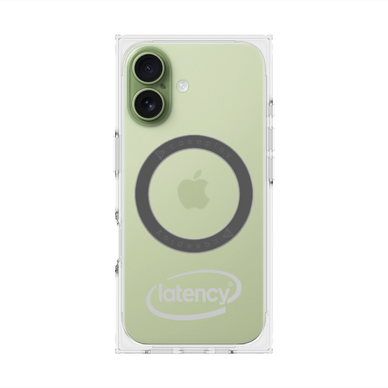 プレミアムスクエアケース with MagSafe［ LATENCY - Circle logo - Gray ］