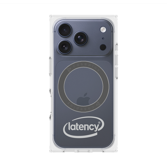 プレミアムスクエアケース with MagSafe［ LATENCY - Circle logo - Gray ］