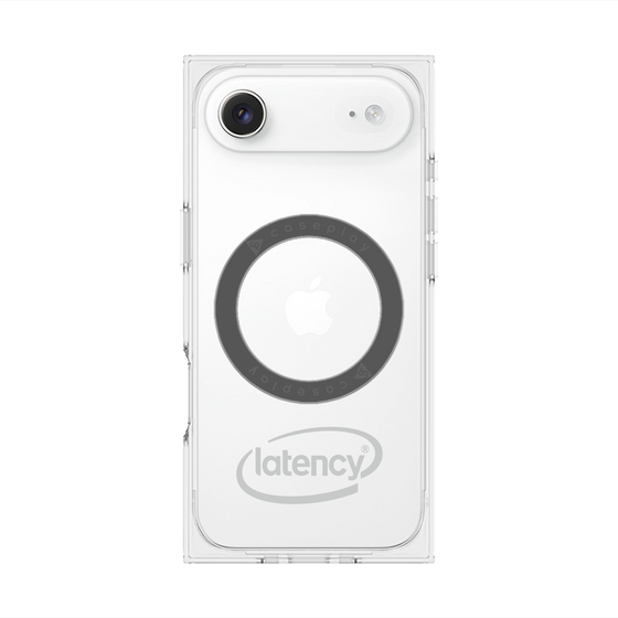 プレミアムスクエアケース with MagSafe［ LATENCY - Circle logo - Gray ］