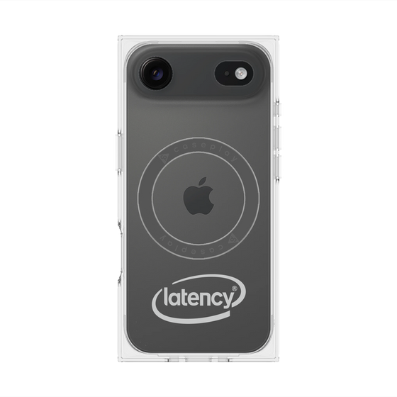 プレミアムスクエアケース with MagSafe［ LATENCY - Circle logo - Gray ］