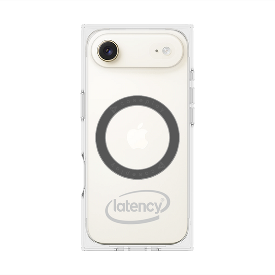 プレミアムスクエアケース with MagSafe［ LATENCY - Circle logo - Gray ］