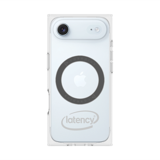 プレミアムスクエアケース with MagSafe［ LATENCY - Circle logo - Gray ］