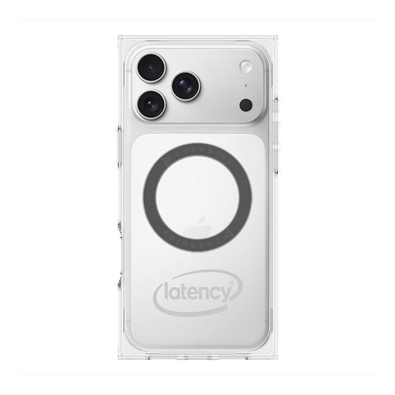 プレミアムスクエアケース with MagSafe［ LATENCY - Circle logo - Gray ］