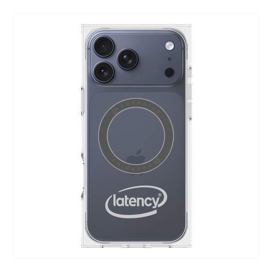 プレミアムスクエアケース with MagSafe［ LATENCY - Circle logo - Gray ］