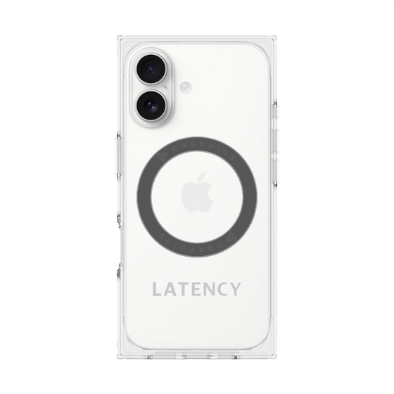 プレミアムスクエアケース with MagSafe［ LATENCY - Logotype - Gray ］