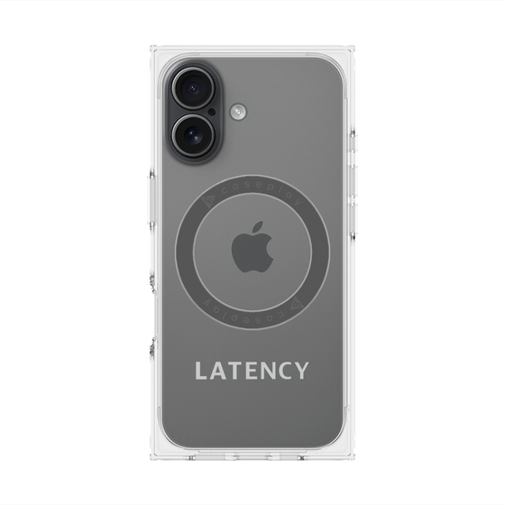 プレミアムスクエアケース with MagSafe［ LATENCY - Logotype - Gray ］
