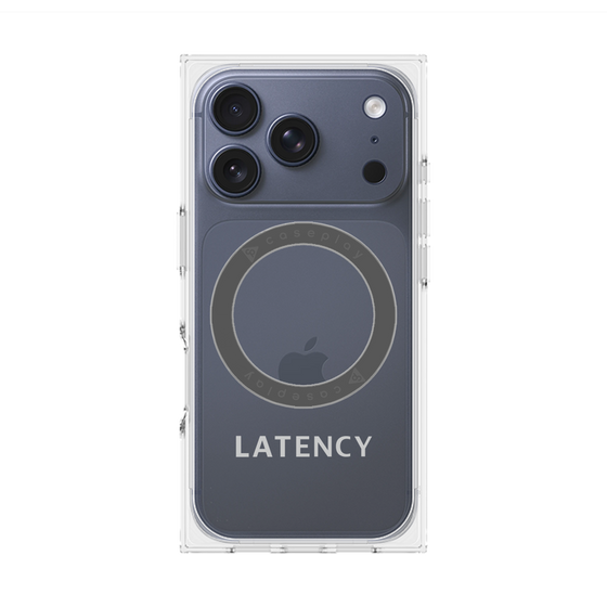 プレミアムスクエアケース with MagSafe［ LATENCY - Logotype - Gray ］