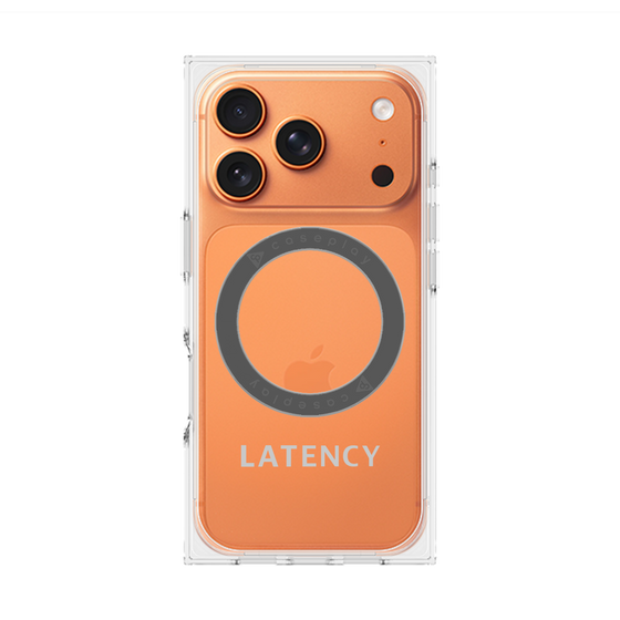 プレミアムスクエアケース with MagSafe［ LATENCY - Logotype - Gray ］
