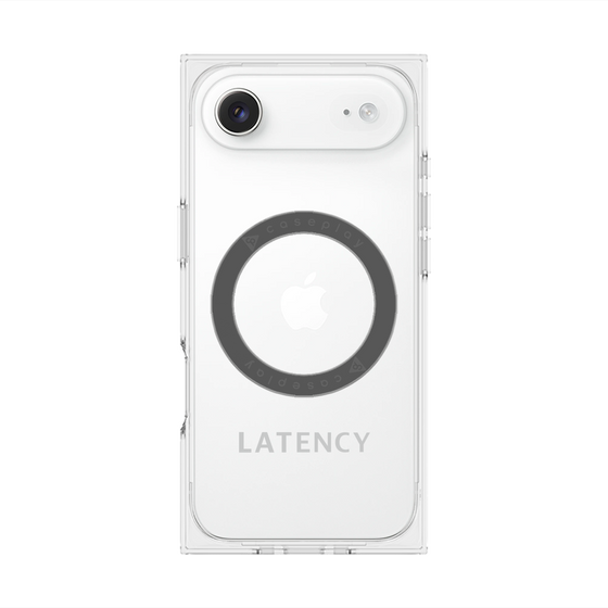 プレミアムスクエアケース with MagSafe［ LATENCY - Logotype - Gray ］