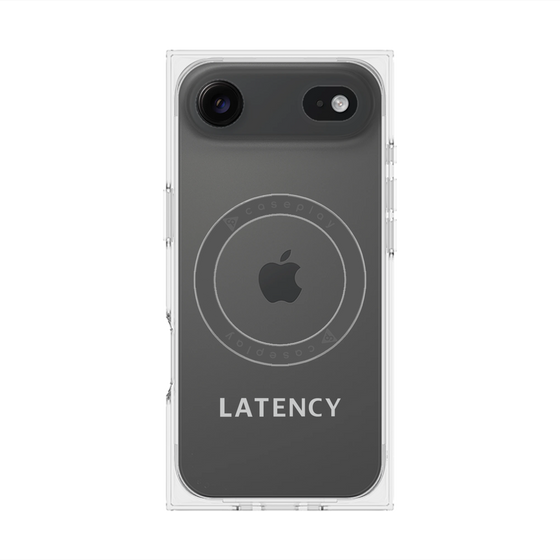 プレミアムスクエアケース with MagSafe［ LATENCY - Logotype - Gray ］