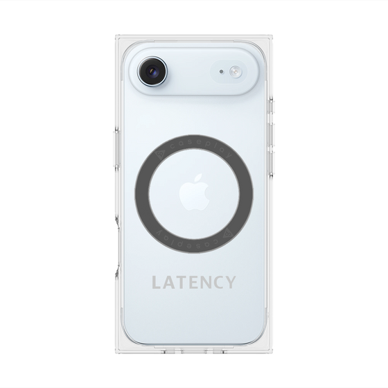 プレミアムスクエアケース with MagSafe［ LATENCY - Logotype - Gray ］