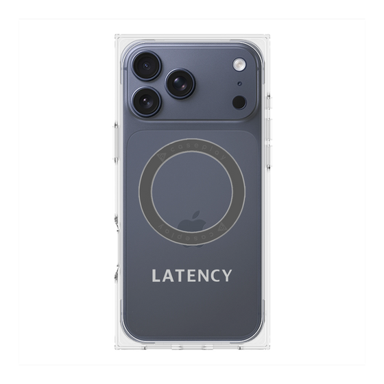 プレミアムスクエアケース with MagSafe［ LATENCY - Logotype - Gray ］