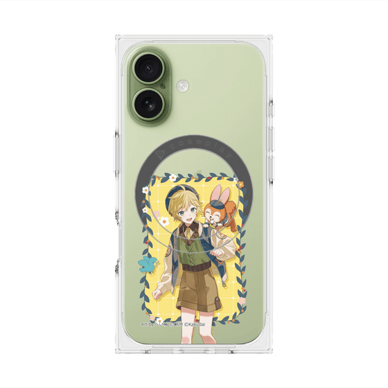 プレミアムスクエアケース with MagSafe［ 初音ミク×クッピーラムネ - 鏡音レン×クッピー - 等身イラスト1 ］