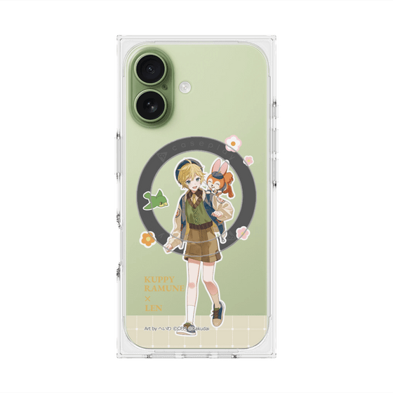 プレミアムスクエアケース with MagSafe［ 初音ミク×クッピーラムネ - 鏡音レン×クッピー - 等身イラスト2 ］