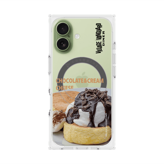 プレミアムスクエアケース with MagSafe［ ヴィレッジヴァンガードダイナー - チョコレート&クリームチーズパンケーキ ］