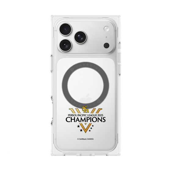 プレミアムスクエアケース with MagSafe［ 福岡ソフトバンクホークス - PERSOL PACIFIC LEAGUE 2025 CHAMOIONS ロゴ - クリア ］