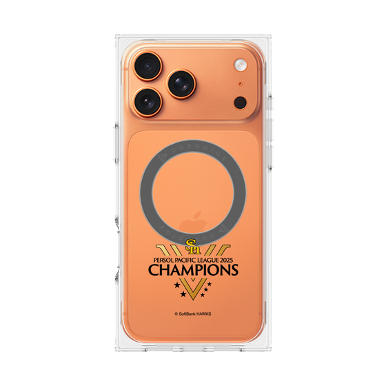 プレミアムスクエアケース with MagSafe［ 福岡ソフトバンクホークス - PERSOL PACIFIC LEAGUE 2025 CHAMOIONS ロゴ - クリア ］