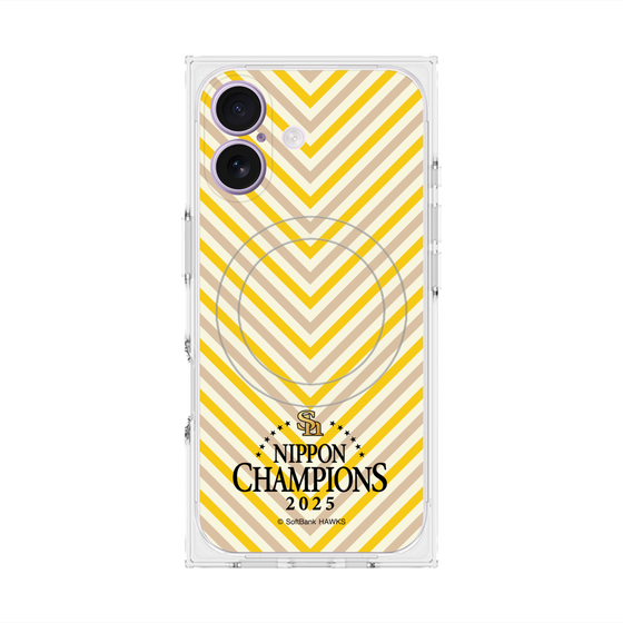 プレミアムスクエアケース with MagSafe［ 福岡ソフトバンクホークス - NIPPON CHAMPIONS 2025 ロゴ - パターン ］